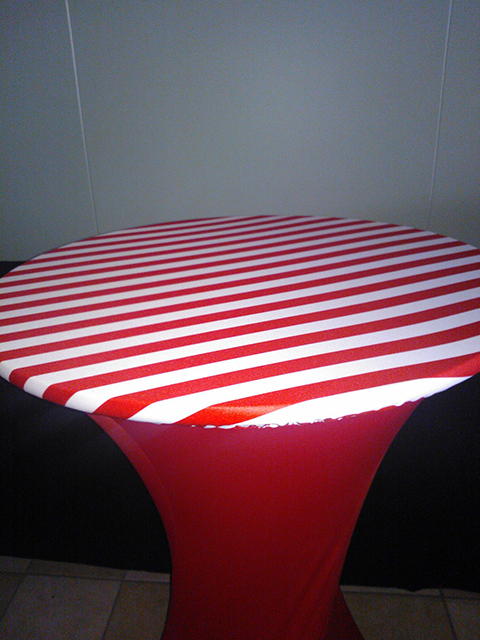 Stripe Spandex topper, fitted table covers